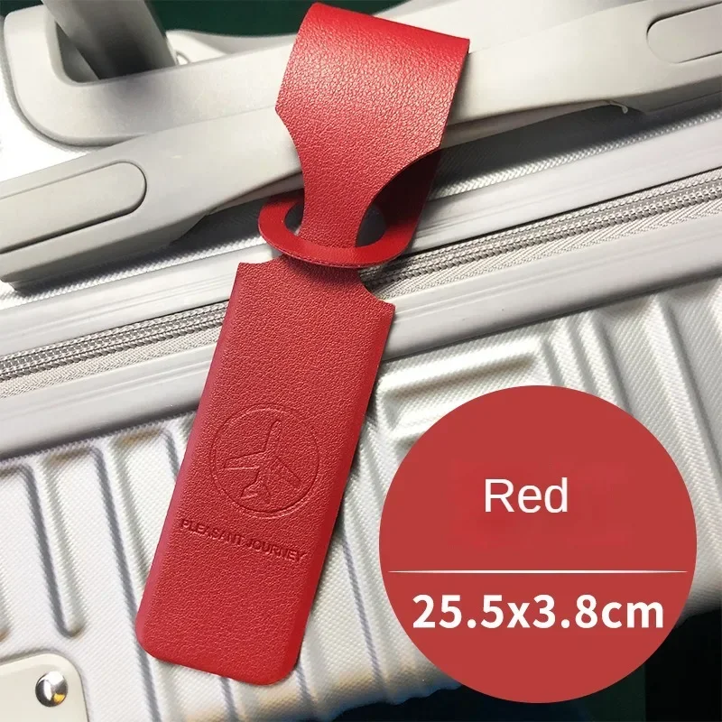 Luggage Tag Men Women PU Leather Portable Suitcase Identifier Label Baggage Boarding Bag Tag Holder Travel Accessories