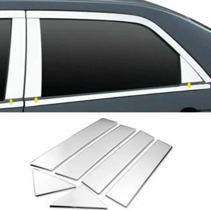 Chrome Door Pillar Trim 6-Piece Set Stainless Steel For Chrysler 300 / 300C Saloon 2004-2012