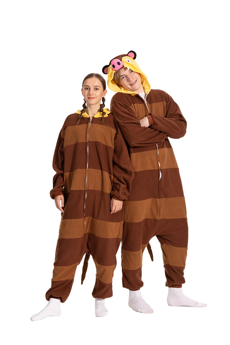 Halloween Onesie Opossum Cosplay For Adult Women Men Animal Kigurumis Pyjamas Cartoon Pajama Homewear Party Costume