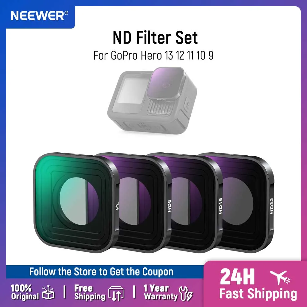 Kit Filtres ND CPL pour GoPro Hero 13 12 11 10 9 Noir - 4/6 Pack