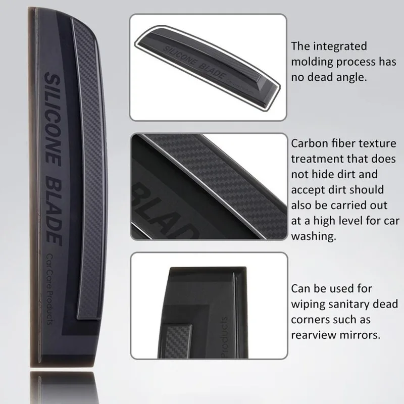 1pcs Soft Silicone Non-Scratch Flexible Handy Squeegee Blade Car Wrap Tools Water Window Wiper Drying Blade Clean Scraping