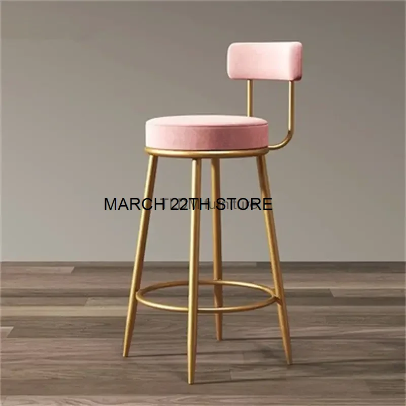 

2PS Metal Modern Bar Stools Luxury Nordic Comfy Accent High Dining Room Chairs Floor Kitchen Sillas Comedores Furnitures MQ50BY