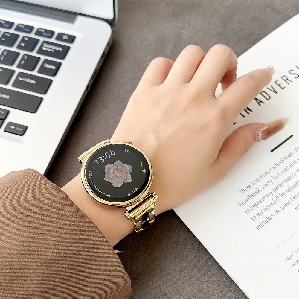 18mm 20mm 22mm Metal Chain Band for Huawei GT4 41mm Women Bracelet for Samsung Galaxy 7/5/6 44mm 40mm galaxy watch FE active 1/2