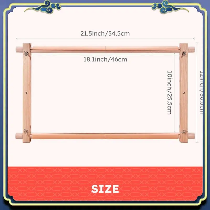 Latest Wooden Crossstitch Frame-Needle Point Embroidery Tapestry Scroll Frame-Embroidery Tapestry Quilting Frame For Embroidery