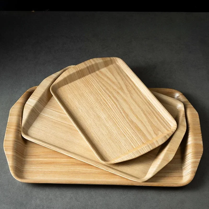 Wooden Tray Cake Bread Tray Put Water Cup Flat Tray Household Kitchen Storage Tray 5