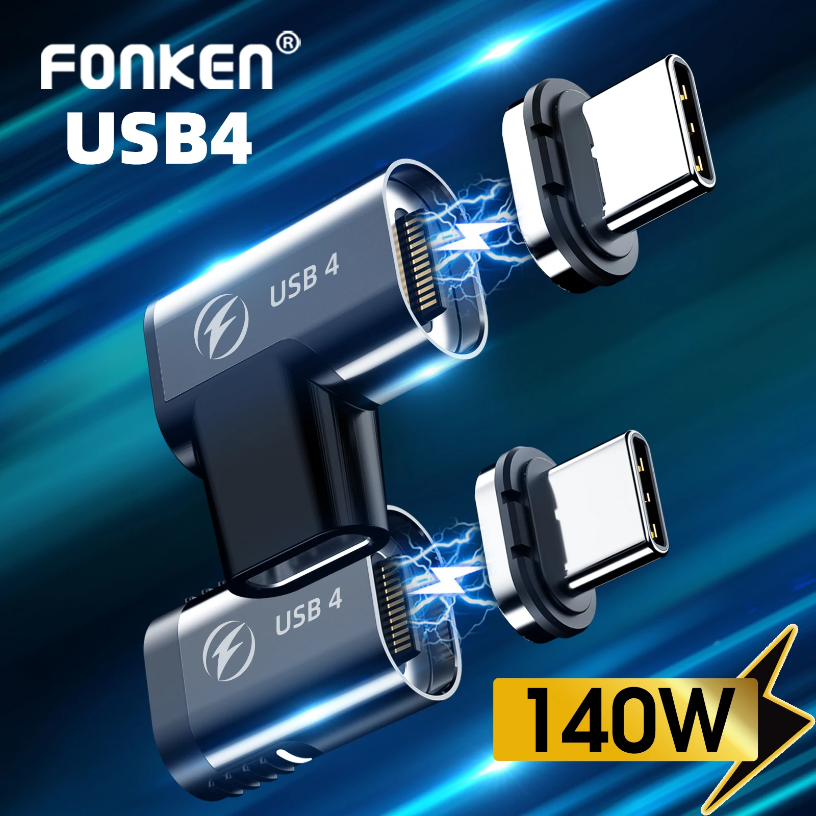 Fonken Usb Type C Cable Connector 8K60Hz 140W 40Gbps USB C To