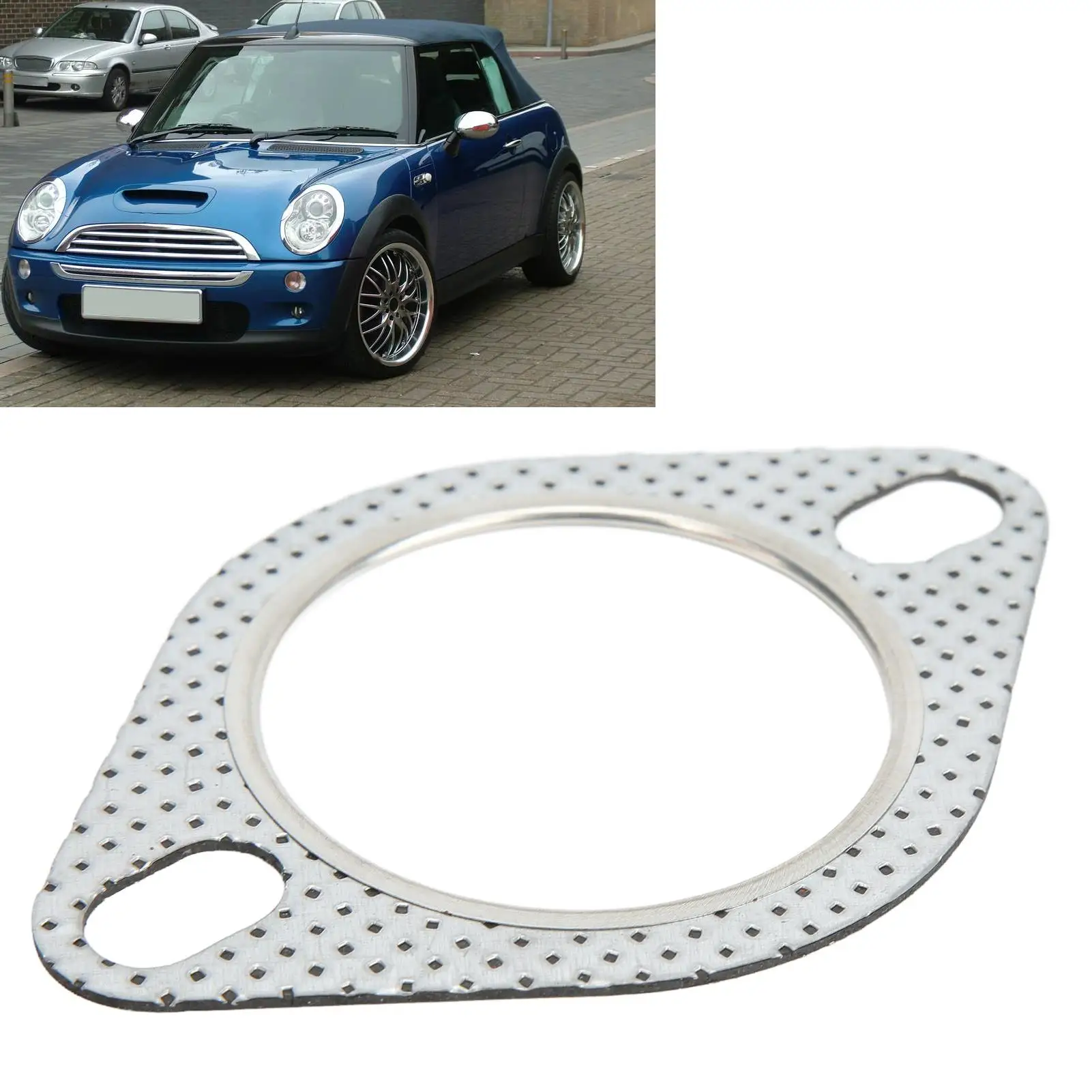 Exhaust Flange Gasket for 2 Downpipe-Universal Anti Vibration Thermal Resistant Steel-for 2 .5/63mm