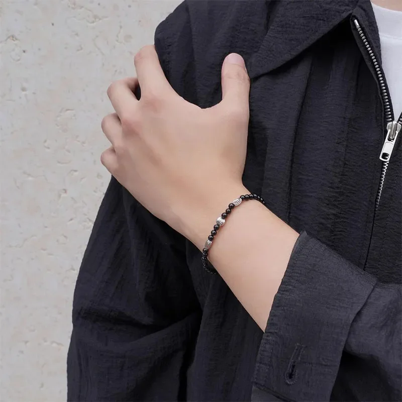 Kpop Group JK Jung Kook Same Style Bracelet Black Agate