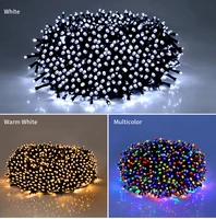 Guirlande solaire d'extérieur étanche de 100 à 10M, grand panneau solaire, lampe à Charge rapide pour décoration de jardin de fête de noël 3