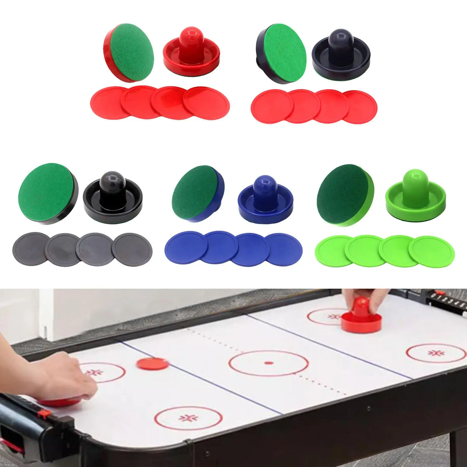 Mini Air Hockey Paddles and Pucks Set - Game Table Equipment Essentials