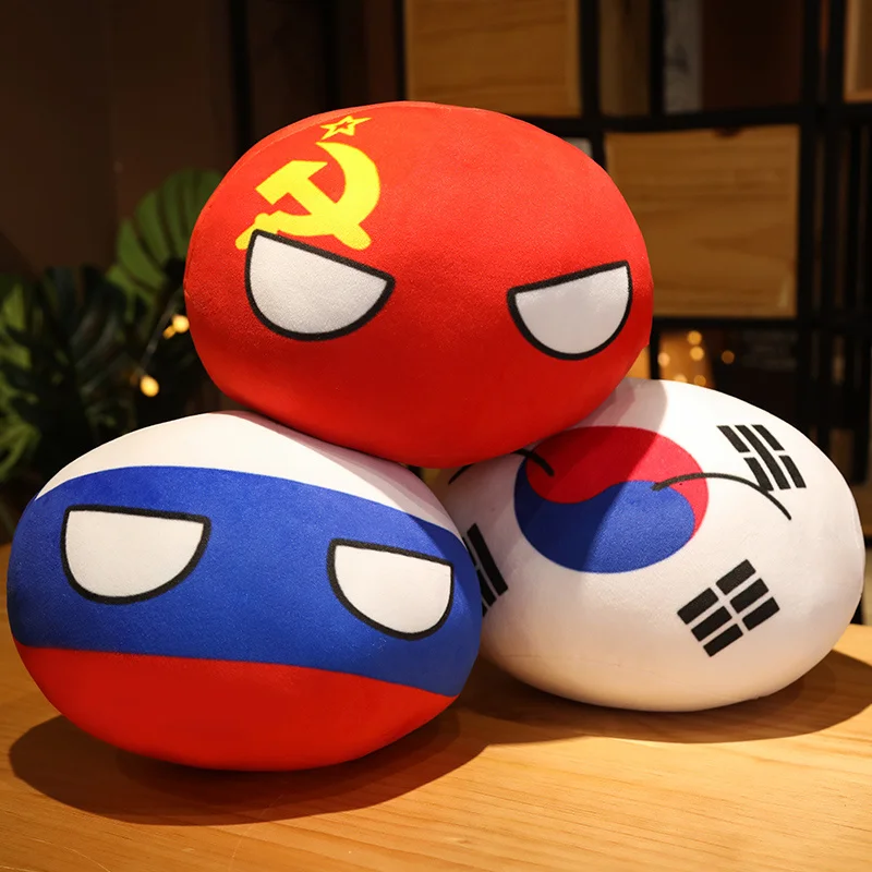 Nice 10/30/50cm Polandball Country Ball Toy Plush Pendant Plush Doll Countryball Ussr Usa France Russia Uk Japan Germany  Italy funny30cm countryballs plush toy polandball plush pillow russian germany italy u k ukraine japan france united states