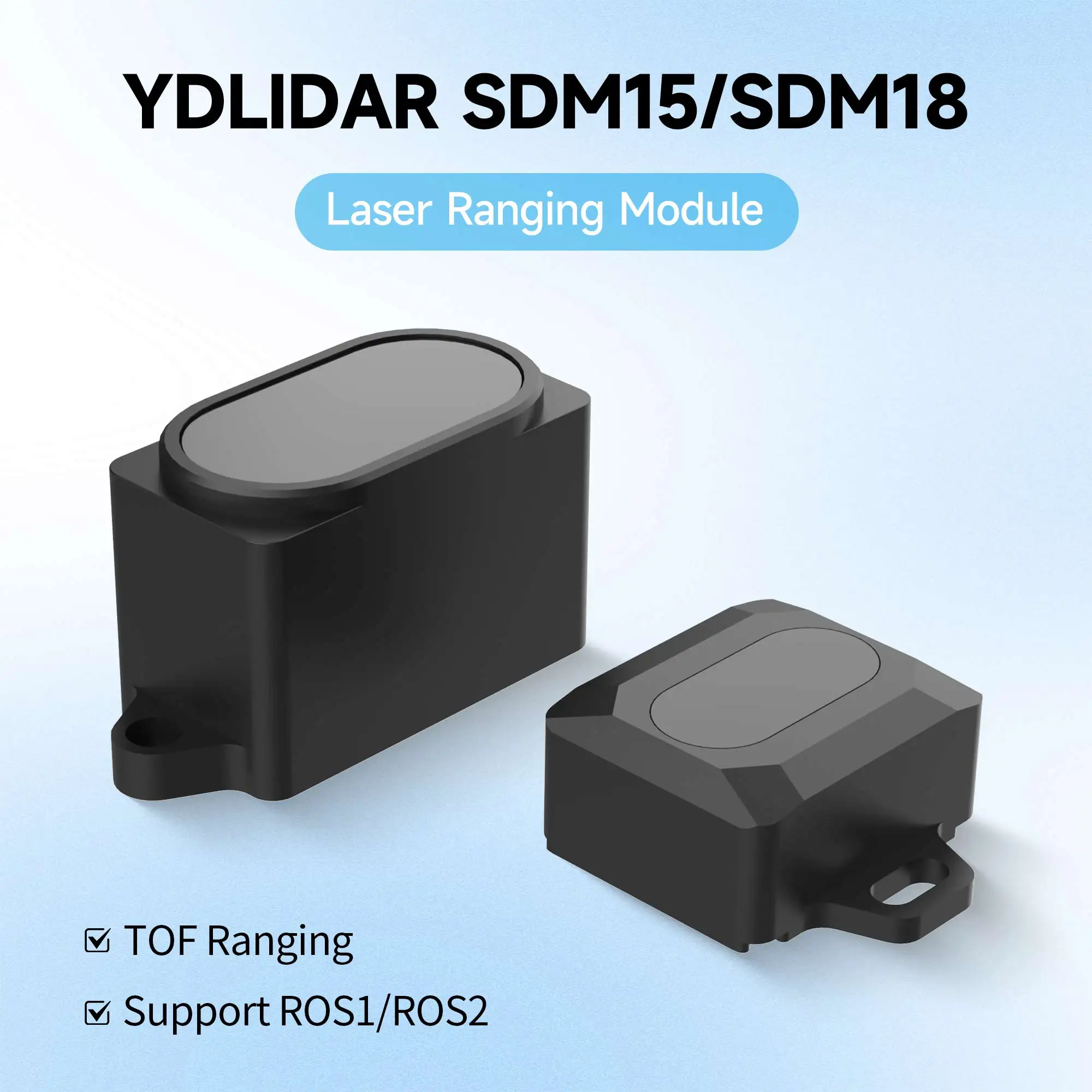 YDLIDAR SDM15/SDM18 High Precision Laser Ranging Module TOF Range Anti-Glare Support ROS ROS2 Raspberry Pi Jetson Robotics