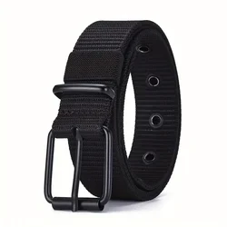 Men's Durable Nylon Canvas Belt - Heavy-Duty Tactical Belt with Stylish Quick-Release Buckle - 118cm (ZK1 black)