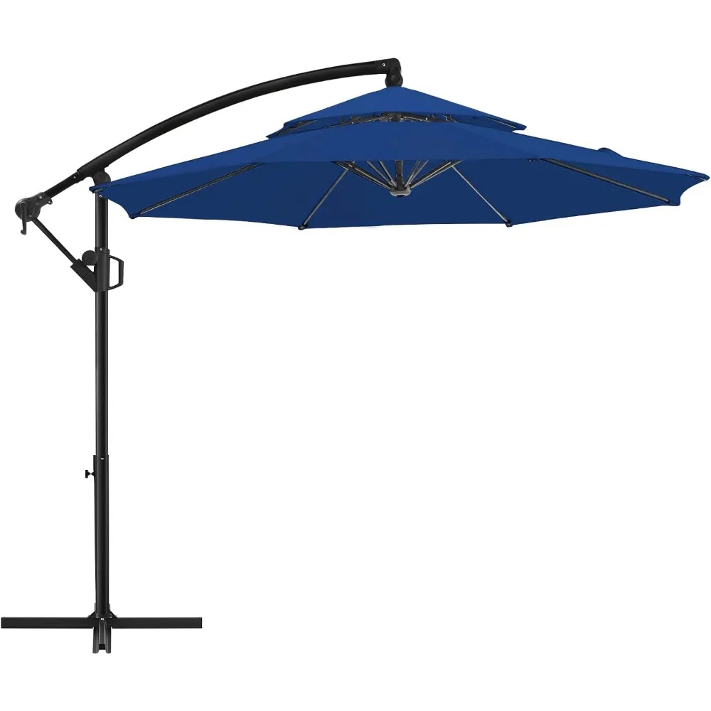 Выцветающий Зонт с крестообразным основанием, темно-синий зонт 10 футов, зонт для патио, Открытый Зонт с консолью, бесплатная доставка зонт садовый gu 03 синий с крестообразным основанием