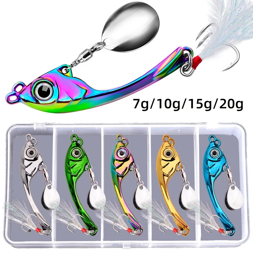5-Piece VIB Tail Spinner Fishing Lures Kit Blade Baits For Bass, Trout & Pike With Tackle Box Fishing Lures VIB Tail Spinner 5-Piece VIB Tail Spinner Fishing Lures Kit Blade Baits For Bass, Trout & Pike With Tackle Box Fishing Lures VIB Tail Spinner