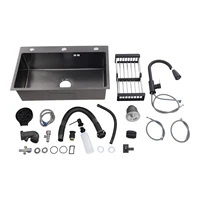 Kitchen Sink with Pull-Out Faucet, Large-Capacity Cleaning Quick Drainage for Home Restaurant Laundry Room Basement Bar Kitchen 6