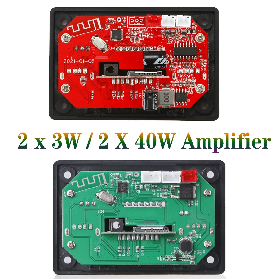 2*40W Amplifier Module Recording Car USB Bluetooth 5.0 Handsfree 7-24V MP3 Player MP3 Decoder Board USB FM Aux Radio for phones ipod mp3 player