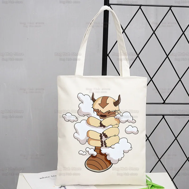 Avatar The Last Airbender Shopping Bag Grocery Handbag Bolsas De Tela Tote Bolsa Nomad Cartoon Tribe Shopping Bag Jute Tote Bag