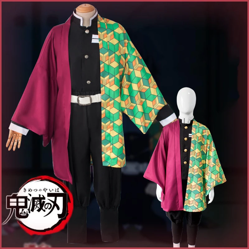 Kamado Nezuko Costume Cosplay Anime Demon Slayers Kimono Kimetsu No Yaiba Kamado Nezuko Costume parrucca uniforme Hallween donne bambini