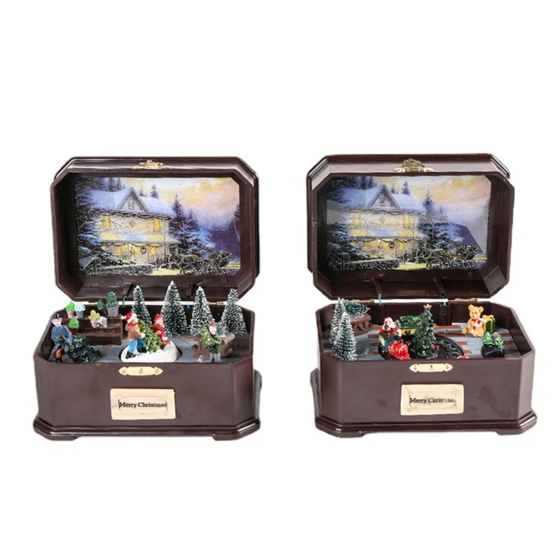

Christmas Led Music Box Glowing Rotation for Creative Crafts Decor Supplies