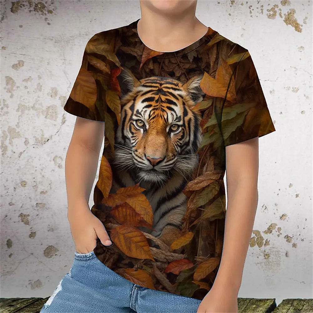 Camiseta infantil de manga curta com estampa de macaco, roupas infantis, camisetas casuais com gola O, traje infantil, envio de 3 dias, roupas de verão