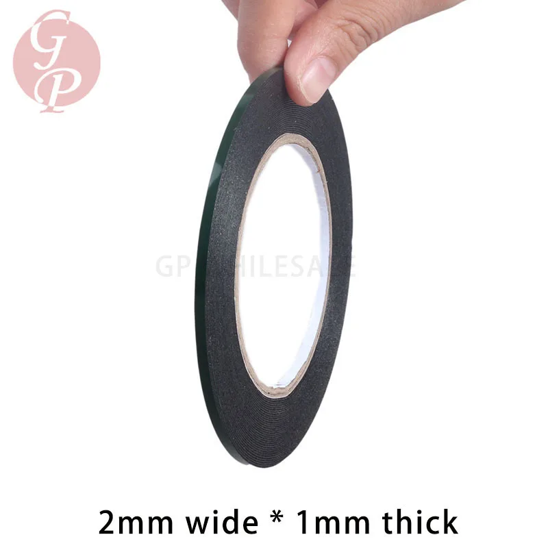 

(1mm thick) 2mm/3mm/4mm/5mm*5M, Black Cellphone Dust Proof Sponge Foam Tape Double Sided Adhesive, for Phone Anti Dust Repair