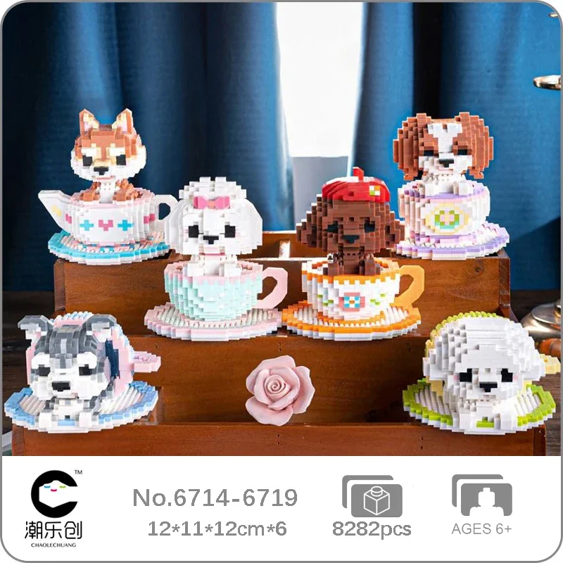 

CLC Tiny Tea Cup Shiba Inu Dog Maltese Poodle Schnauzer Bichon Frise Pet Animal Mini Diamond Blocks Bricks Building Toy No Box
