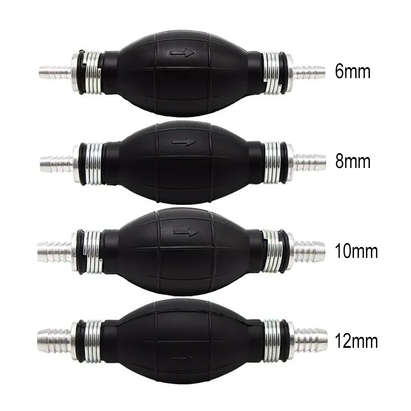 Rubber Aluminum Manual Fuel Pump Hand Primer Oil Gasoline Petrol Diesel Liquid Transfer Pump 6mm/8mm/10mm/12mm