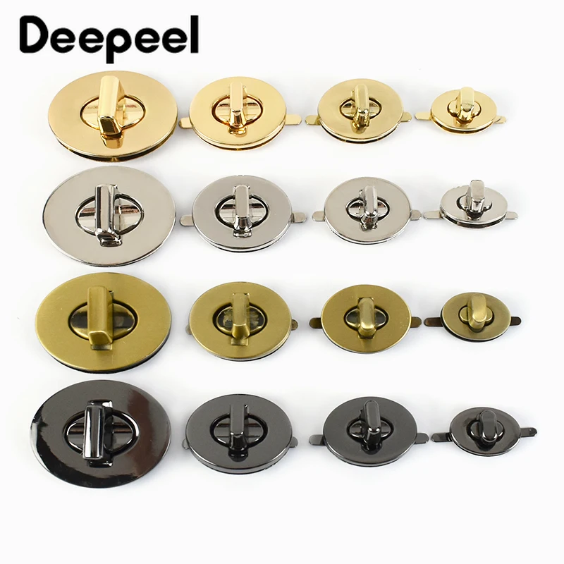 2 Sets 23–46 mm Metall-Drehverschlüsse für Taschen, Handtaschenverschluss, Druckknöpfe, Geldbörsenverschluss, Riegelschnallen, DIY handgefertigtes Hardware-Zubehör