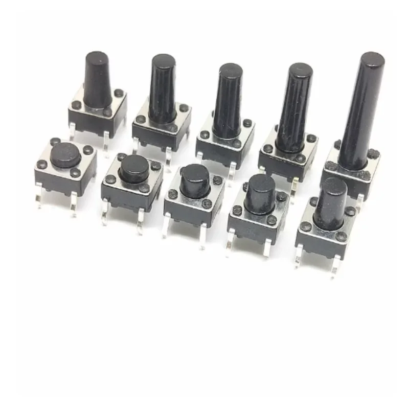Sourcing Map 25 Pezzi Interruttori Tattili PCB 6x6x7mm - Pulsante Momentali DIP