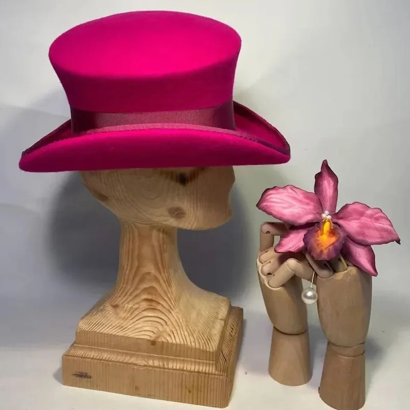 Damesmode hoeden, asymmetrische hoge hoed wollen hoed dames dames Damesmode hoeden, asymmetrische hoge hoed wollen hoed dames dames
