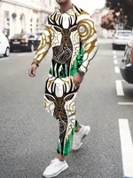 Fashion Animal Duck 3D Print Men's Sportswear Set Casual Long-Sleeved T Shirt Pants 2-Piece Set Oversized Pullover Men Clothing 2