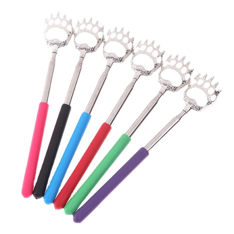 200pcs Bear Claw Type Stainless Steel Back Scratcher With Cushion Stretch Grip Handle Extending Extendable Pet Cat Dog Cleaning