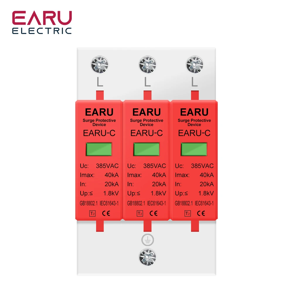 Power Surge Protective Device SPD Arrester Low Voltage House 1/2/3/4 Pole Surge