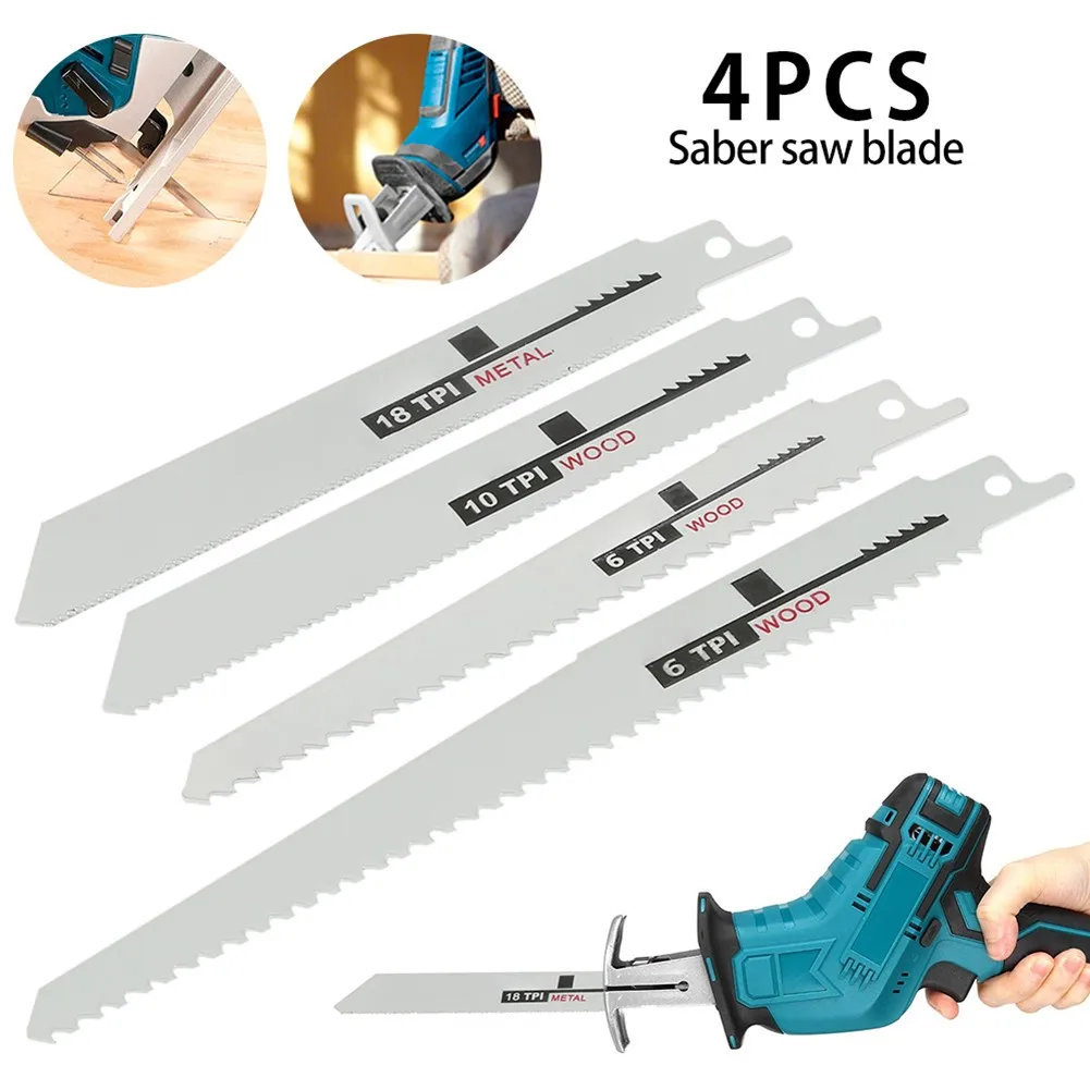 

4pcs Reciprocating Saw Blades Cutter Set Multi Saw Blade For Metal Wood PVC Tube Cutting Power Tools Accessories