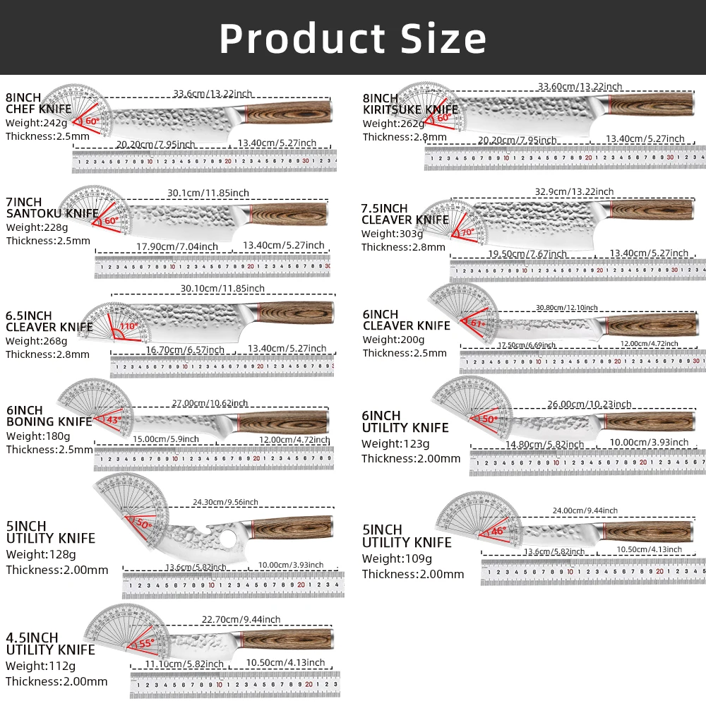 Kitchen Knifes Handmade Forged Chef Boning Knifes Meat Cleaver Butcher Knife Vegetables Fish Fruit Chopping Slicing Cutter Tools - 6