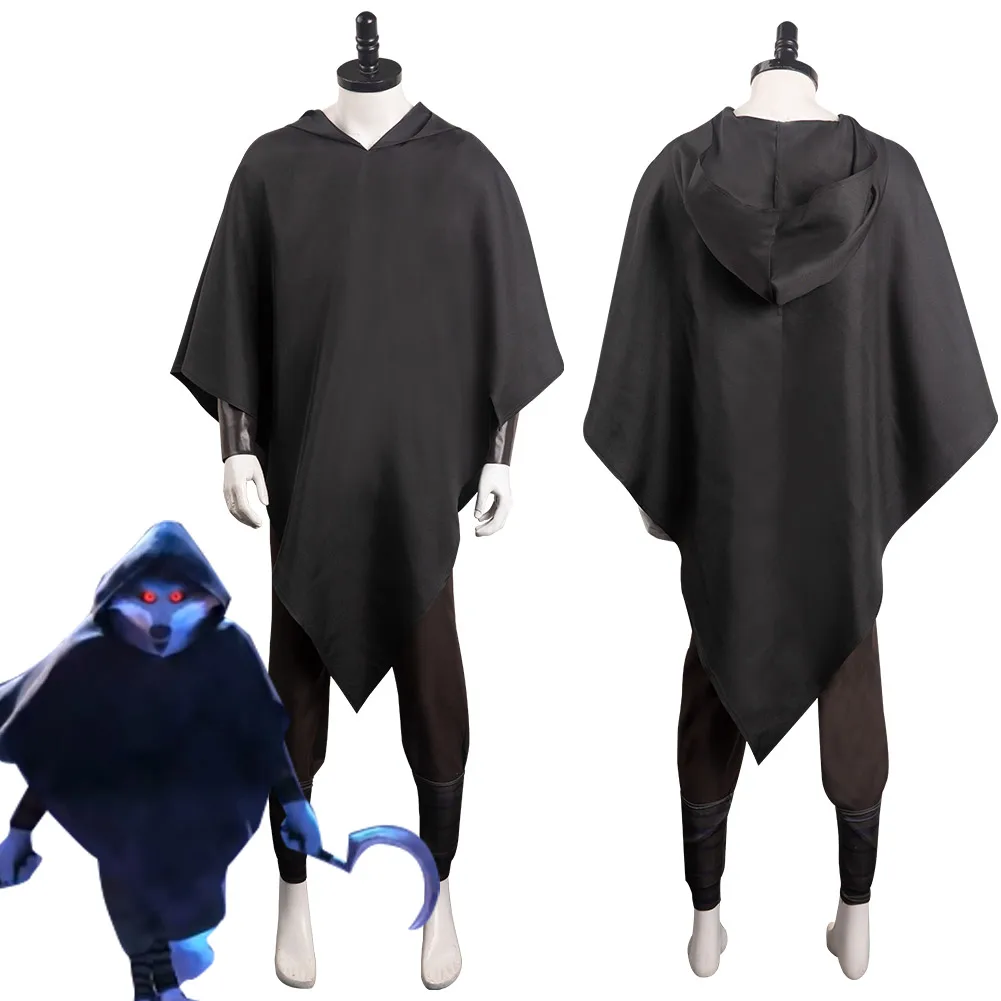 

Костюм для косплея в ботинках с изображением волка, одежда для детей и взрослых, черная толстовка, костюм для косплея на новый год