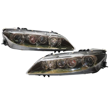 Car Light Halogen Black Projector Headlights For 2006 2007 2008 Mazda 6 1