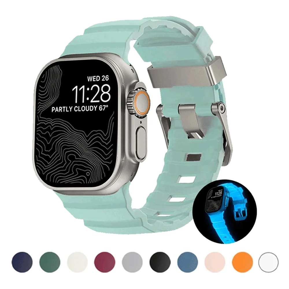 Soft Silicone Titanium Sport Band Bracelet Strap