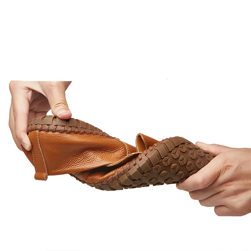 Men Loafers 2024 Cow Leather Shoes Men Casual Shoes Moccasins Breathable Men Driving Flats Plus Shoes Thin Soles Leather Shoes