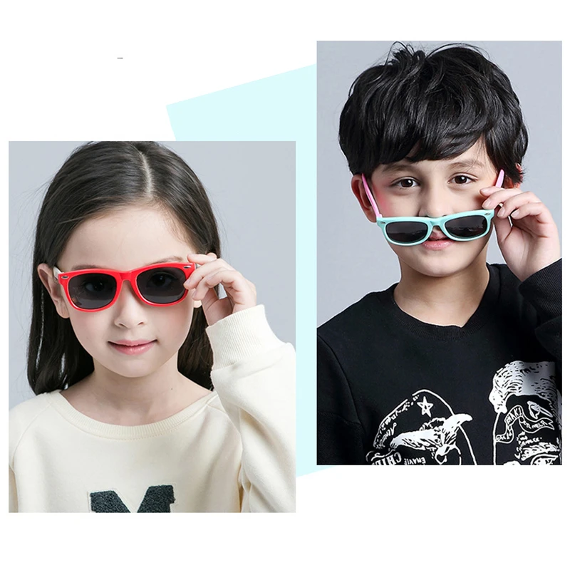 

Fashoin Kids Polarized Sunglasses Boys Girls Vintage Silicone Children Sun Glasses Stylish Safty TR90 Eyeglasses Baby UV400