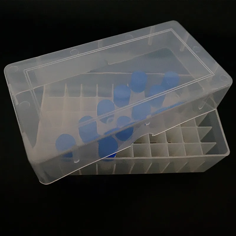 2Pcs/Lot 1.5ml 1.8ml 2ml 50/80/100 Cells Plastic Chromatographic Sample Bottle Storage Box PP Cryogenic Storage Boxe