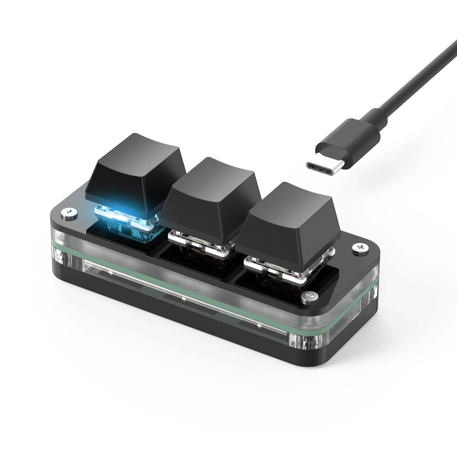 USB-C 맞춤형 키보드 미니 복사 붙여넣기, 기계식 핫 스왑 프로그래밍 가능 매크로 키패드, 2 3 6 키 노브, LED RGB 조명