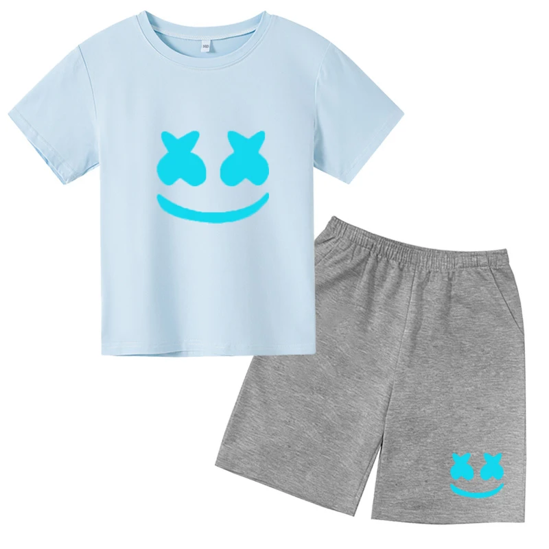 

Casual T-shirt Tops Short Sleeve Fashionable Summer Boys Girls Cotton round neck T-shirt Print Suitable for age 2-12 Children's