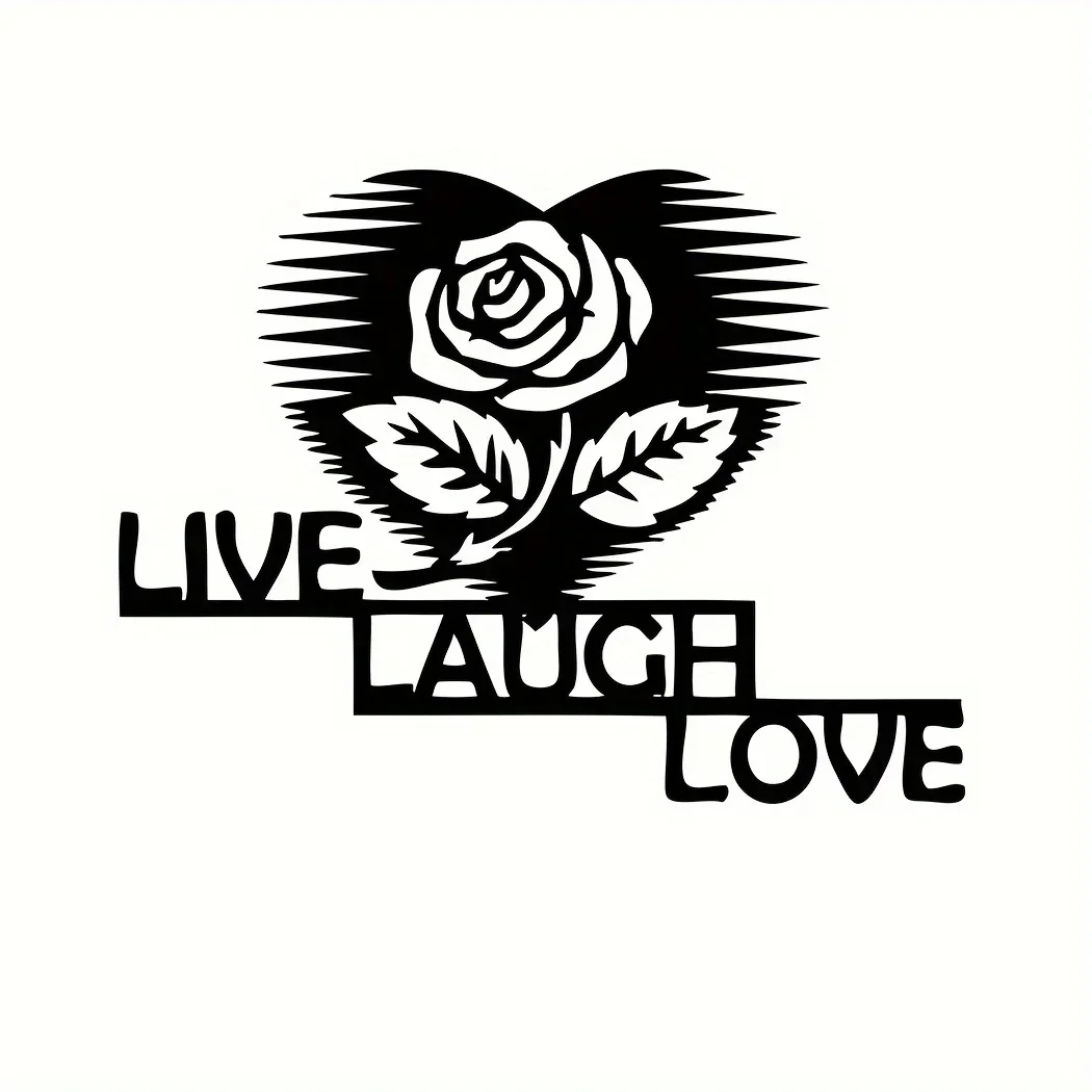 

CIFBUY Deco Flower Live Laugh Love Wall Decor Sign Metal Wall Art Home Decor Hanging Ornament Housewarming Gift Idea Outdoor Si