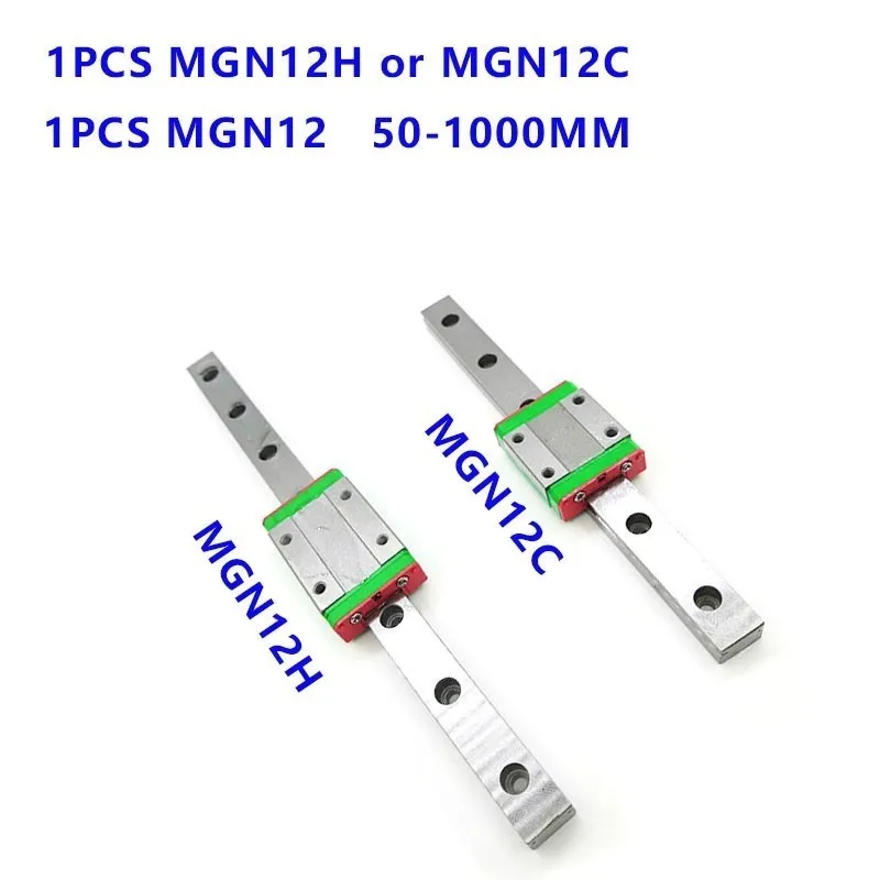 12mm Linear Guide MGN12 Rail 100 150 200 250 300 350 400 450 500 550 600 700 800 1000 mm + MGN12H or MGN12C Block 3d Printer CNC