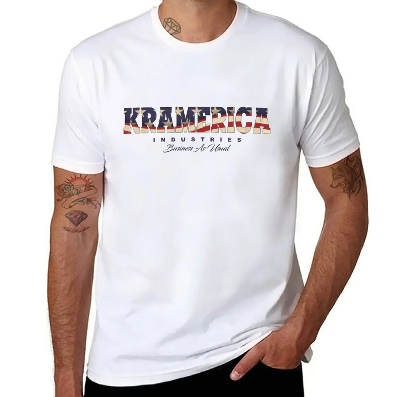 

Футболка Kramerica, заготовки, большие размеры, кавайная одежда, облегающие футболки для мужчин