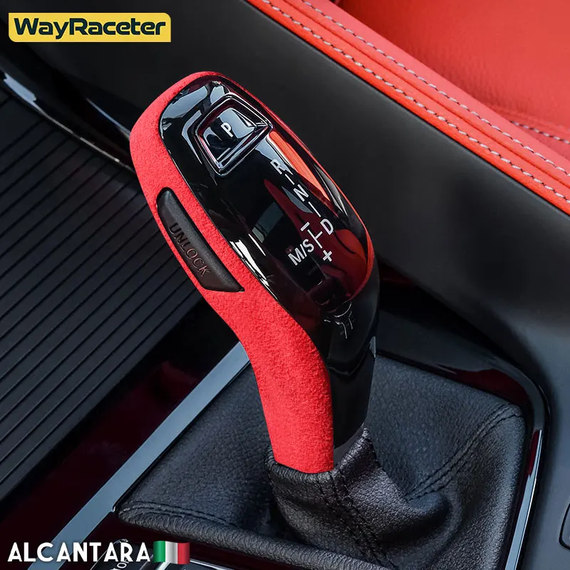 Alcantara 랩 ABS 왼손 운전 자동차 기어 시프트 노브 커버, BMW X1 F48 X2 F39 F45 F46 2020 2021 액세서리