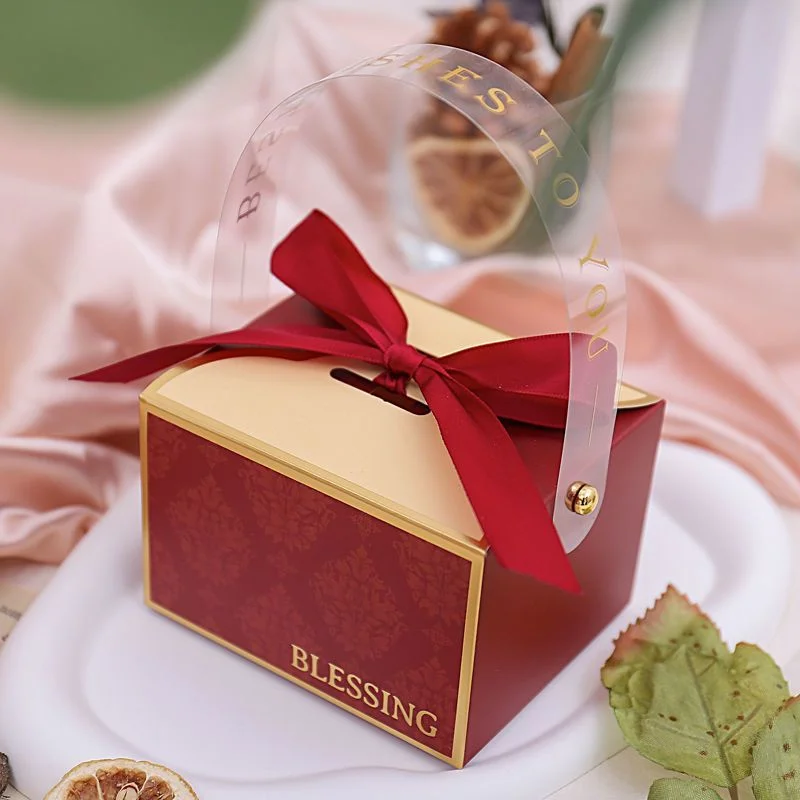 

Wedding Candy Box Chocolate Treat Gift Paper Boxes with Ribbons Pearl Glitter Packaging Bags Exquisite Wedding Favors for Guests