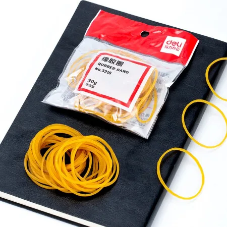 

10Bags Deli 3218 Yellow Elastic Rubber Band Paper Bills Money Hair Loop Home Office Supplies Ring Bands